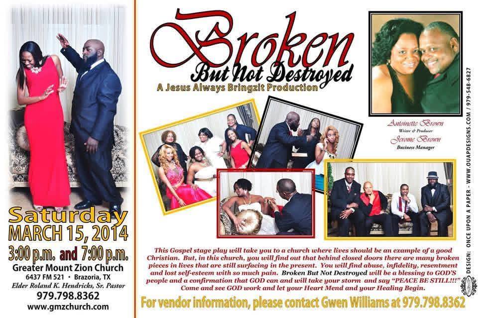 Broken But Not Destroyed - A Jesus Always Bringzit production